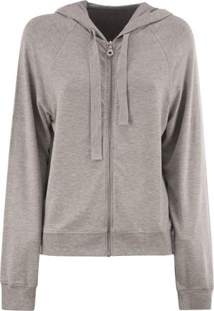Majestic Raglan Sleeve Viscose Hoodie With Functional Zip Closure