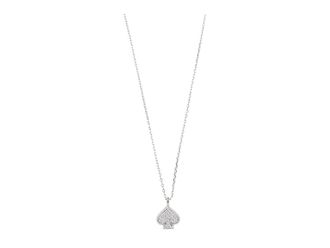 Kate Spade New York Everyday Spade Pave Mini Pendant Womens Necklace Clear/Silver, Brass