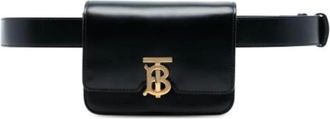 Burberry Pre-owned Belt Bags, female, Black, Size: ONE SIZE Pre-owned Leather shoulder-bags