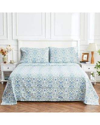 Melange Home M&eacute;lange Home 400 Thread Count Arts & Crafts Floral Sheet Set