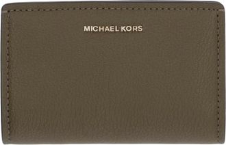 Michael Kors Bryant Medium Pebbled Leather Wallet - Dames - Portefeuilles - Groen - ONE Size - Leer - Accessoires