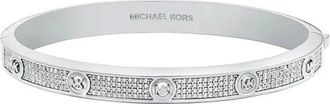 Michael Kors Brazalete con logo Pav&eacute; - Accessories - Mujer - Gris - ONE SIZE