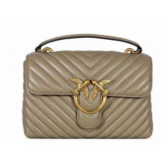 Pinko Love Lady Puff Mini - Dames - Handtassen - Grijs - ONE Size - Katoen - Tassen