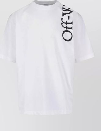 Off-white cotton printed short-sleeve t-shirt