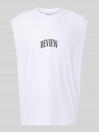 Review Muskelshirt mit Logo und Rundhalsausschnitt in Weiss, Gr&ouml;&szlig;e XXL
