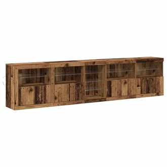 Berkfield Home Sideboard with LED Lights Old Wood 283x37x67 cm Engineered Wood in Brown | Size: 283 x 37 x 67 cm