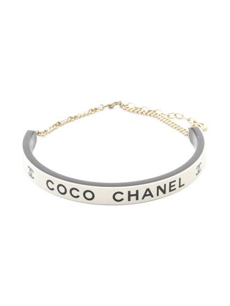 Chanel Choker con logo - Bianco