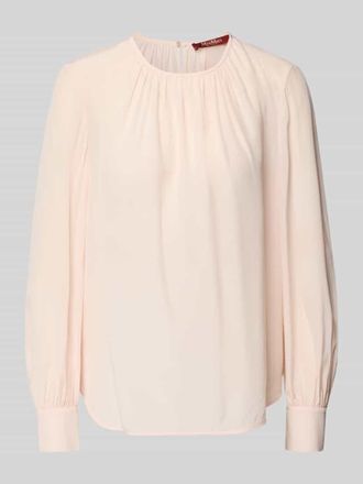 Max Mara Regular Fit Seidenbluse mit Raffung in Hellrosa, Gr&ouml;&szlig;e 34