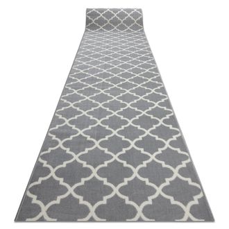 RugsX Rugsx - Alfombra De Pasillo Bcf Morad Trelis Espaldera Marroqu&iacute; Gris / Crema 120 Cm Grey 120x360 Cm