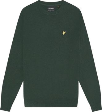 Lyle & Scott Cotton Merino Crew Neck Jumper - Heren - Ronde hals truien - Groen - XL - Katoen - Truien & Vesten