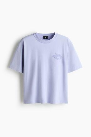 H&M Loose Fit Printed T-shirt in Purple/los Angeles at Nordstrom, Size Xxx-Large