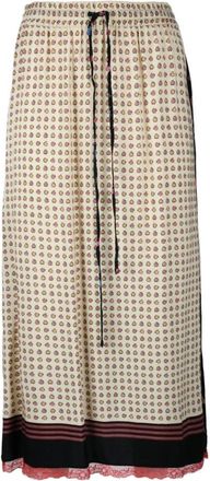 Semicouture Rechte Rok met Zijsplitten - Dames - Midirokken - Veelkleurig - M - Rokken