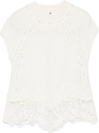 Ermanno Scervino Cashmere Kant Top - Dames - Tops zonder mouwen - Wit - 2XS - Kasjmier - Tops