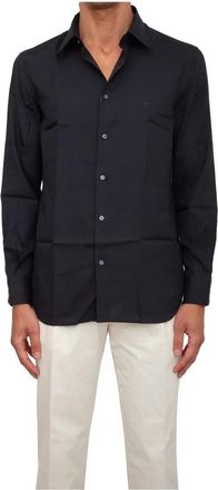 Emporio Armani Blauw Overhemd voor Mannen - Heren - Zakelijke Overhemden - Blauw - S - Overhemden