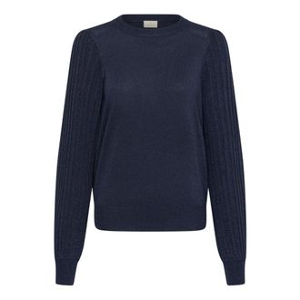Kaffe Ronde hals gebreid - Dames - Truien - Blauw - Maat: XS