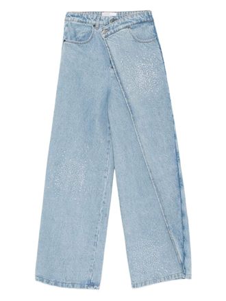 Giuseppe Di Morabito embellished diagonal-panel jeans - women - Cotton - 26 - Blue