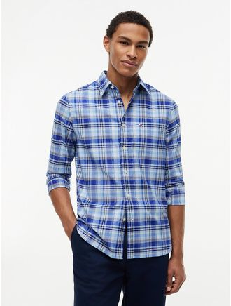 Tommy Hilfiger Mens Regular Fit Check Oxford Shirt - Blue - XXL