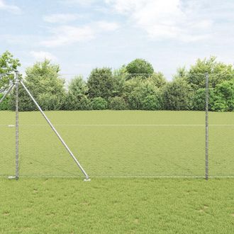 Berkfield Home Fencing Set Set of 2 Galvanised steel 25 x 1.5 m Durable in Silver