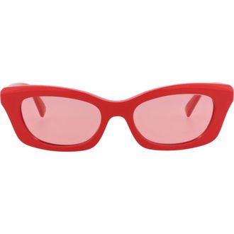 Alexander McQueen 52mm Rectangular Sunglasses in Red Red Pink at Nordstrom Rack