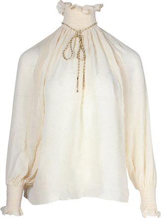 Celine Celine Ruched Neck And Rope Necklace Detail Top (Authentic Pre-Loved)