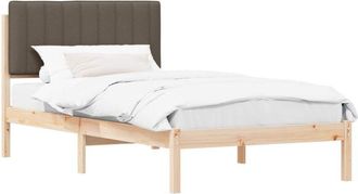 vidaXL Estructura De Cama Con Cabecera Tapizada Taup&eacute; 100 X 200 Cm Vidaxl