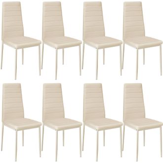 TecTake Dining Chairs Thomas Set Of 8 - Beige | Size: 8 Pack