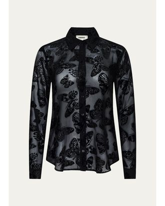 L'agence Laurent Burnout Velvet Blouse
