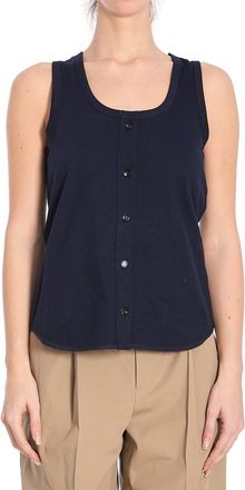 Bottega Veneta Blue Scoop Neck Top