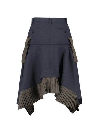 sacai Womens Skirts Grey Polyester