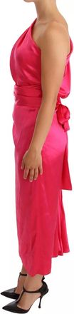 Dolce & Gabbana Pink Sheath Silk Bow Open Shoulder Womens Dress (Pre-Owned)