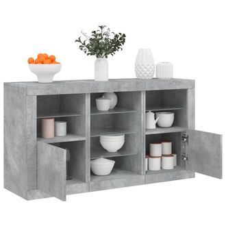 Berkfield Home Sideboard with LED Lights Concrete Grey 123x37x67 cm | Size: 123 x 37 x 67 cm