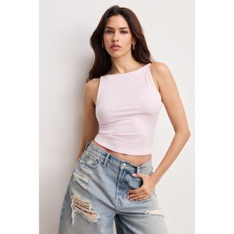 Good American Womens Weightless Sleeveless Tank Top | Cotton Candy Pink, Size 3XL | Good American by Khlo&Egrave; Kardashian