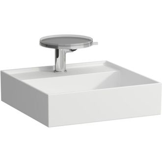 Laufen Lavabo Kartell 460 X 460 Mm Sin Rebosadero, 2 Orificios Para Grifer&iacute;a, Blanco Mate Laufen