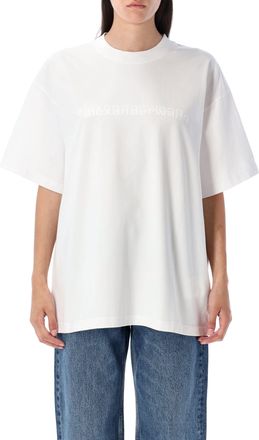 Alexander Wang Alexander Wang Mens Oversized Logo T-shirt - White Cotton - Size X-Small