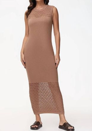 525 america Crochet Maxi Dress In Cinnamon