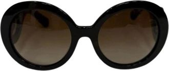Prada Pre-owned Accessories, female, Brown, Size: ONE SIZE Pre-owned Tortoiseshell Oversized Round Frame Baroque Sunglasses