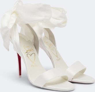 Christian Louboutin Sandalias Miss Z Sandal Du D&eacute;sert de crep&eacute; de sat&eacute;n