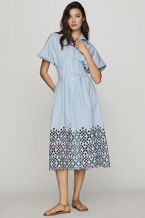 Exquise Tobie Eyelet Shirt Dress by Exquise