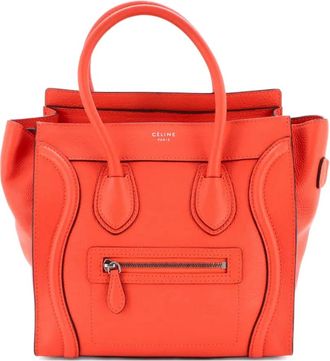 Celine Luggage Bag Grainy Leather Micro tote bag - Oranje