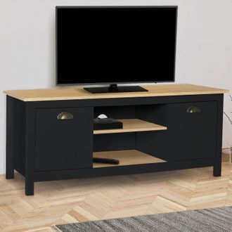IDMarket Soporte De Tv Isis De Madera Y Negro 113 Cm