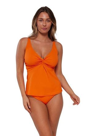 Sunsets Forever Tankini Swimsuit Top - DD Cup in Kumquat Sandbar Rib at Nordstrom, Size 38