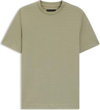 BOSS Cotton-silk T-shirt with geometric jacquard