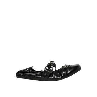 Balenciaga Ballerinas, female, Black, Size: 10 US Black Heeled Sandals Buckle Detail