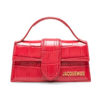 Jacquemus Schoudertas met krokodillenprint en klep - Dames - Tassen - Rood - Maat: ONE Size Leer