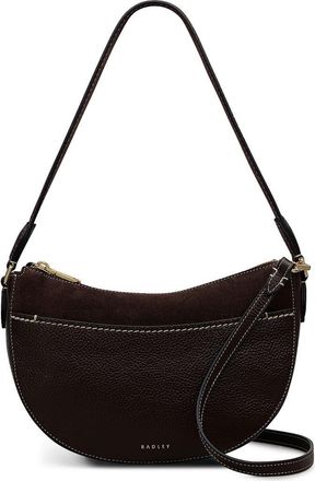 Radley London Portland Way Small Zip Top Leather Shoulder Bag in Dark Oak at Nordstrom Rack