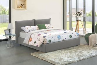 Talamo Italia Talamo Italia - Dmora - Cama Matrimonial Dbrunor, Cama Contenedor Con Revestimiento De Tela, 100% Made In Italy, Apertura Frontal, Con Colch&oacute;n Cm 160x