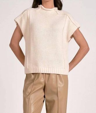 Elan Maura Cap Sleeve Sweater In Off White