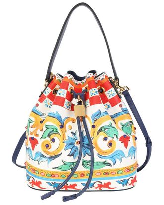 Tiffany & Fred Saffiano Leather Painted Leather Bucket Bag