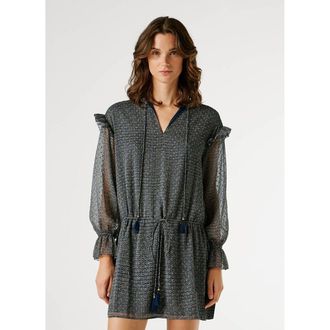 Pepe Jeans London Korte bedrukte jurk met lange mouwen