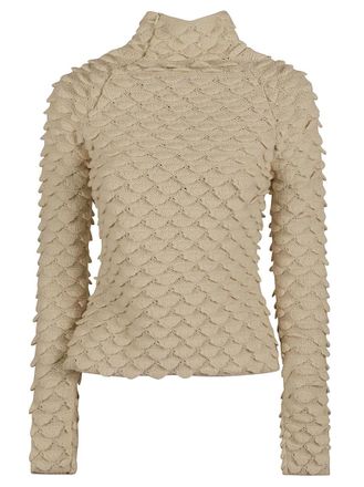 Bottega Veneta Beige High Neck Sweater